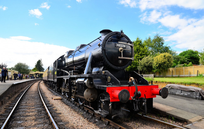 Обои картинки фото техника, паровозы, дорога, железная, паровоз, рельсы