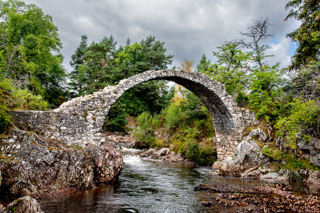 Обои картинки фото природа, реки, озера, лес, река, мост, арка