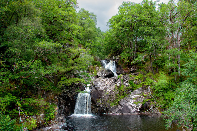 Обои картинки фото природа, водопады, лес, река, водопад