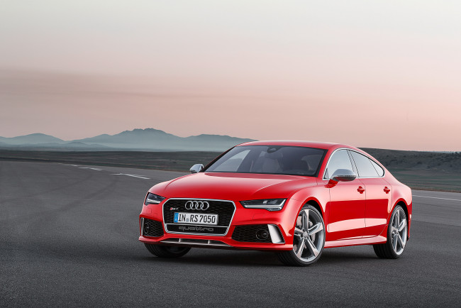 Обои картинки фото 2015 audi rs7 sportback, автомобили, audi, красный, дорога, sportback