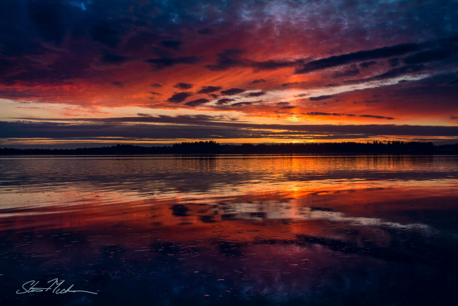 Обои картинки фото природа, восходы, закаты, сша, штат, орегон, залив, тихий, океан, река, coos, вечер, закат, отражения, небо, вода, облака