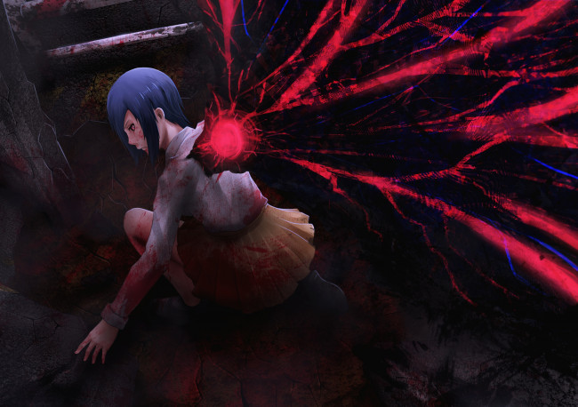Обои картинки фото аниме, tokyo ghoul, tokyo, ghoul, kirishima, touka, single