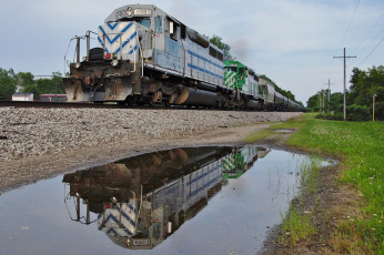 Картинка техника поезда состав локомотив рельсы дорога железная