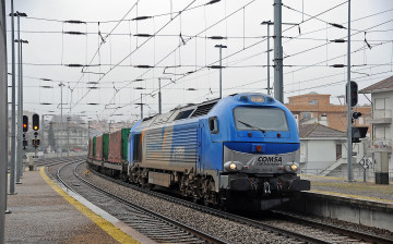 Картинка техника поезда состав локомотив рельсы дорога железная