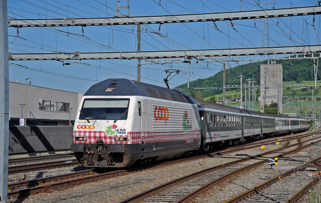 Обои картинки фото техника, электровозы, дорога, железная, состав, локомотив, рельсы