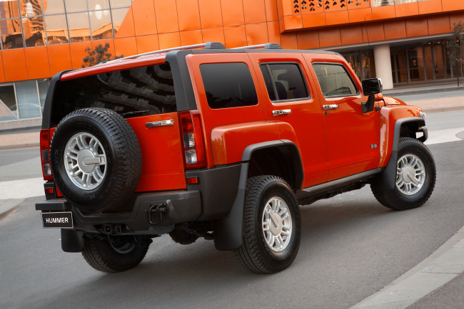 Обои картинки фото автомобили, hummer, красный, au-spec, h3