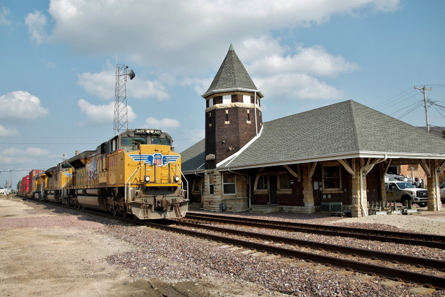 Обои картинки фото техника, поезда, дорога, железная, состав, локомотив, рельсы