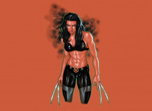 Картинка рисованное комиксы униформа ножи взгляд девушка фон