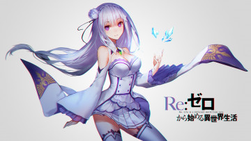 Картинка аниме re +zero+kara+hajimeru+isekai+seikatsu фон взгляд девушка