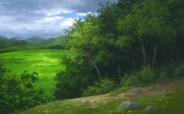 Картинка рисованное природа пейзаж