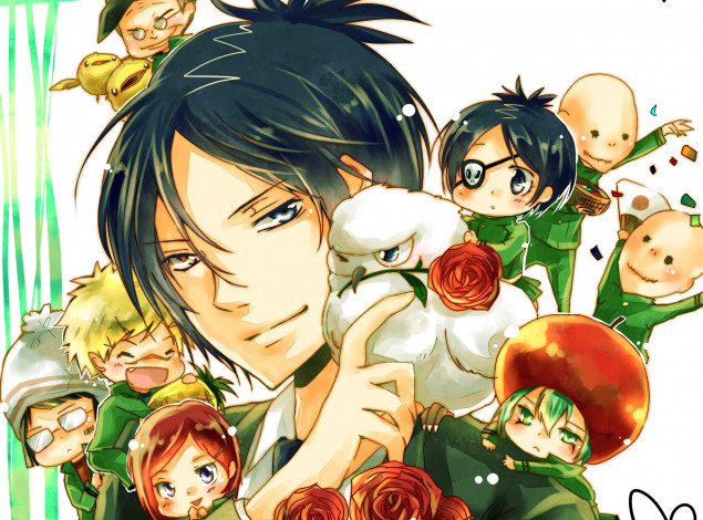 Обои картинки фото аниме, katekyo hitman reborn, парень, малыши