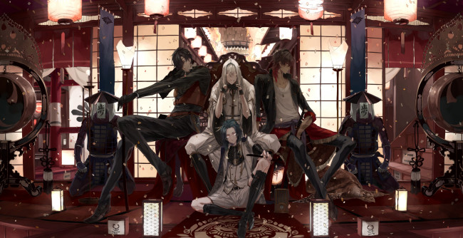 Обои картинки фото аниме, touken ranbu, парни