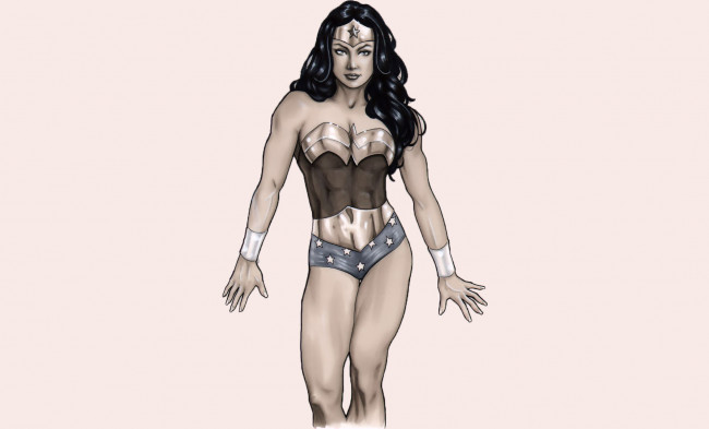 Обои картинки фото рисованное, комиксы, униформа, взгляд, фон, девушка