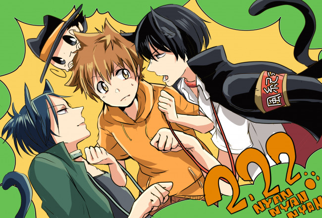 Обои картинки фото аниме, katekyo hitman reborn, парни