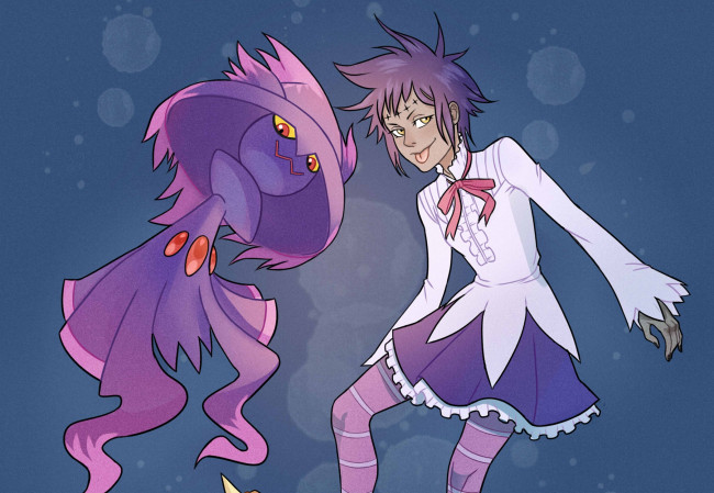 Обои картинки фото аниме,  gray-man, девушка, покемон