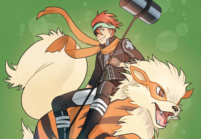 Обои картинки фото аниме,  gray-man, парень, покемон