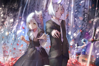 Картинка аниме животные +существа двое