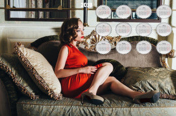 Картинка календари девушки диван подушки анфас туфли