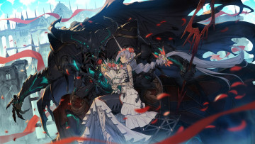 Картинка аниме животные +существа девушка монстр