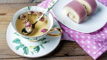 Картинка еда напитки +Чай чай цветочный рулет