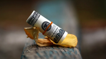 Картинка разное золото +купюры +монеты лист доллары банкнота