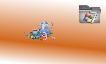 обоя компьютеры, windows 7 , vienna, фон, логотип