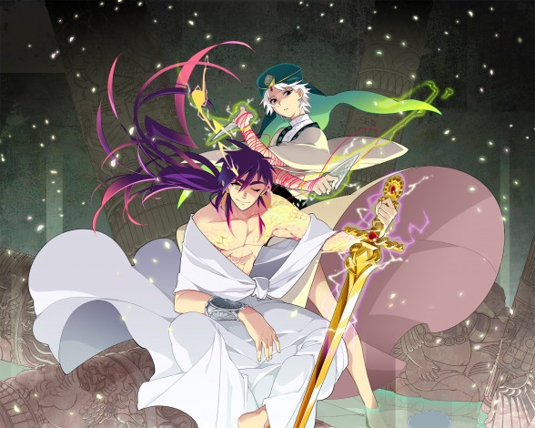 Обои картинки фото аниме, magi the labyrinth of magic, парни