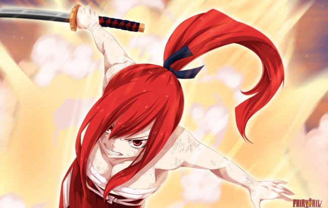 Обои картинки фото аниме, fairy tail, эльза