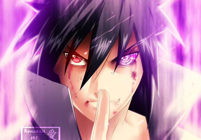 Обои картинки фото аниме, naruto, саске