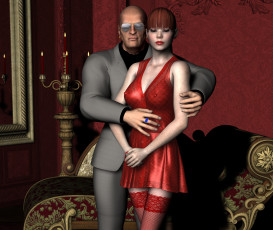 Картинка 3д+графика люди+ people взгляд девушка фон