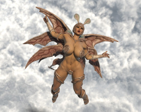 Картинка 3д+графика существа+ creatures фон взгляд девушка