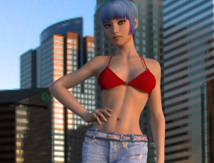 Картинка 3д+графика люди+ people взгляд фон девушка