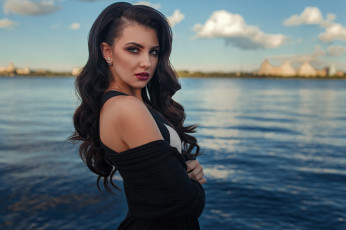 обоя девушка, девушки, -unsort , брюнетки, темноволосые, модель