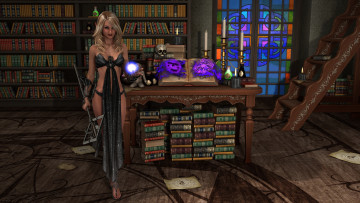 Картинка 3д+графика фантазия+ fantasy девушка взгляд фон