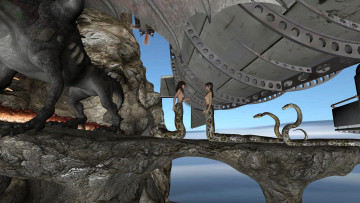 Картинка 3д+графика фантазия+ fantasy девушки фон взгляд