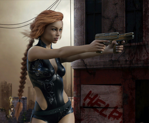 Обои картинки фото 3д графика, фантазия , fantasy, фон, взгляд, девушка