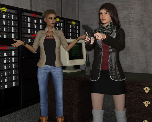 Обои картинки фото she wolf, 3д графика, фантазия , fantasy, фон, взгляд, девушки