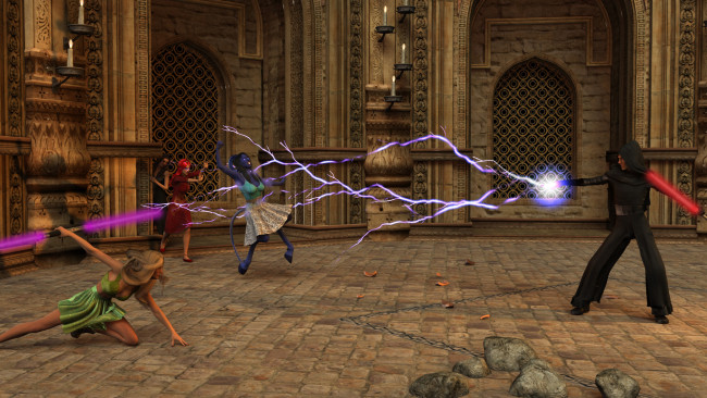 Обои картинки фото 3д графика, фантазия , fantasy, девушки, фон, взгляд