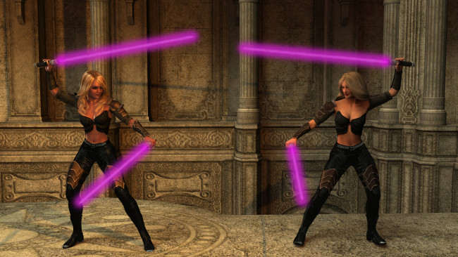 Обои картинки фото 3д графика, фантазия , fantasy, фон, взгляд, девушки