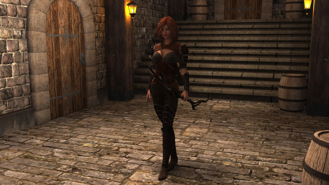 Обои картинки фото 3д графика, фантазия , fantasy, фон, взгляд, девушка