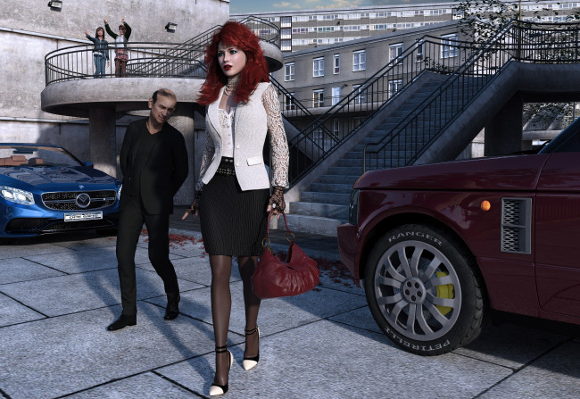 Обои картинки фото 3д графика, люди , people, девушка, фон, взгляд