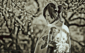 Картинка календари компьютерный+дизайн женщина девушка кимоно азиатка 2019 calendar