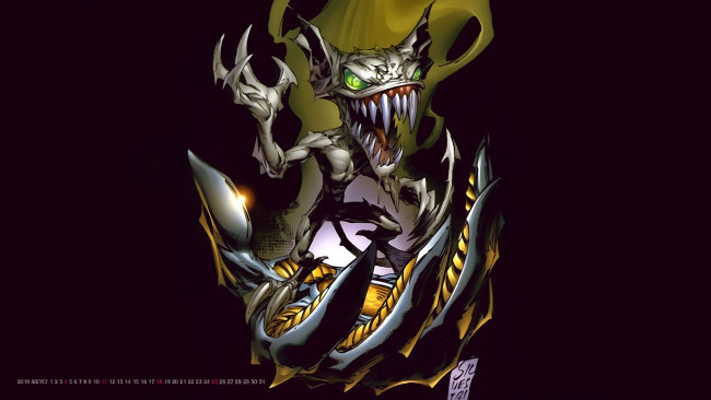 Обои картинки фото календари, фэнтези, calendar, 2019, существо, монстр