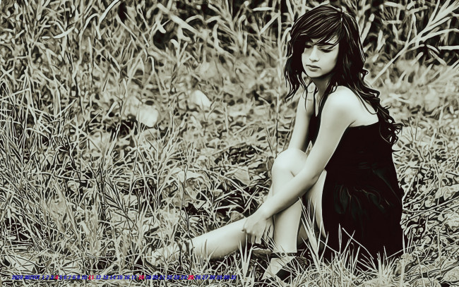 Обои картинки фото календари, компьютерный дизайн, природа, сидит, девушка, растение, женщина, calendar, 2019