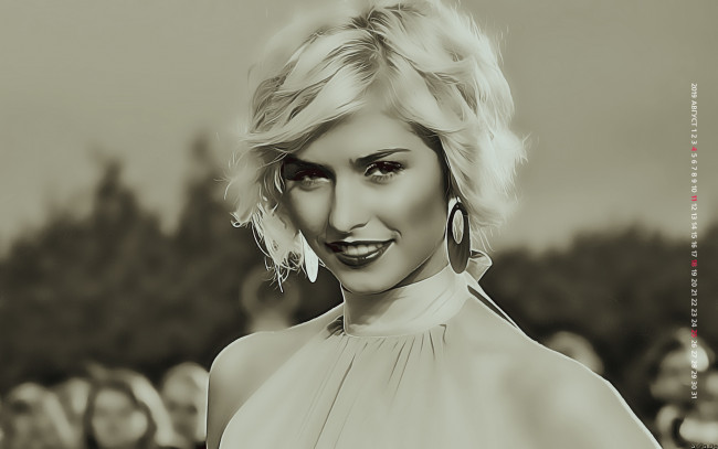 Обои картинки фото календари, компьютерный дизайн, взгляд, calendar, женщина, серьги, девушка, 2019