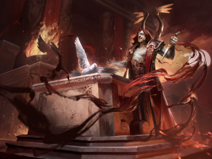 Картинка фэнтези маги +волшебники голубь фон человек жертвоприношение