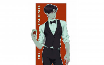 Картинка рисованное люди ван ибо бокал бармен