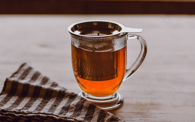 Обои картинки фото еда, напитки,  чай, стакан, чай, салфетка