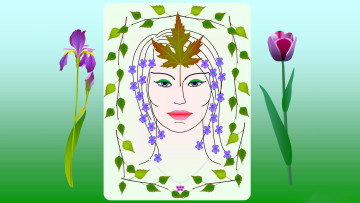 Картинка 295607 рисованное люди порьрет цветок