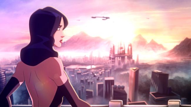 Обои картинки фото agents of mayhem, видео игры, девушка, город, панорама